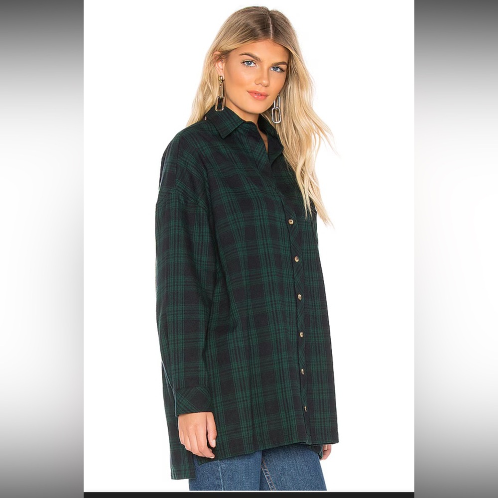 superdown Audrina Oversized Flannel in Green
